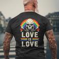 Lgbtプライド、レインボー、ハードギター音楽 メンズTシャツ バックプリント 高齢者への贈り物