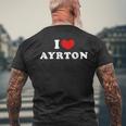 I Love Ayrton 私は愛する Ayrton メンズTシャツ バックプリント 高齢者への贈り物