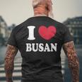 I Love Busan 釜山が大好きです メンズTシャツ バックプリント 高齢者への贈り物