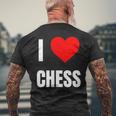 I Love Chess ハートギフト メンズ レディース キッズ アパレル 服 メンズTシャツ バックプリント 高齢者への贈り物