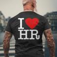 I Love Hr レッドハート 人事 メンズTシャツ バックプリント 高齢者への贈り物