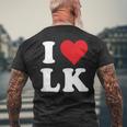 I Love Lk Initials I Heart LK First Last Name L K メンズTシャツ バックプリント 高齢者への贈り物