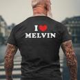 I Love Melvin 私は愛する Melvin メンズTシャツ バックプリント 高齢者への贈り物