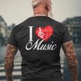 I Love Music D001-0095A メンズTシャツ バックプリント 高齢者への贈り物
