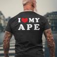 I Love My Ape アイ・ラブ・マイ・エイプ、アイ・ハート・マイ・エイプ 長袖tシャツ メンズTシャツ バックプリント 高齢者への贈り物