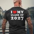 I Love My Class Of 2027 私は2027年のクラスが大好きで、2027年のクラスが好きです メンズTシャツ バックプリント 高齢者への贈り物