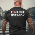 I Love My Hot Husband シャツ ファニー レッド ハート Love Hot Husband メンズTシャツ バックプリント 高齢者への贈り物
