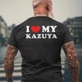 I Love My Kazuya 私はカズヤを愛しています メンズTシャツ バックプリント 高齢者への贈り物