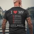I Love Myoulmate ソウルメイトが大好き ソウルメイトへの愛を込めて メンズTシャツ バックプリント 高齢者への贈り物