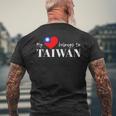 I Love Taiwan 国旗 台湾 台湾 プライド Roc 台北 ハート メンズTシャツ バックプリント 高齢者への贈り物
