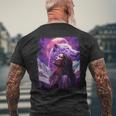 I Love Wolves ビンテージ ネイティブアメリカン メンズTシャツ バックプリント 高齢者への贈り物