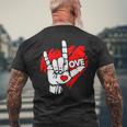 I Love You 手話 Asl Peak Languages メンズTシャツ バックプリント 高齢者への贈り物
