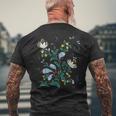 Magic Fish ファニー フィッシング フローラル ヴィンテージ ウクライナ ヴィシバンカ メンズTシャツ バックプリント 高齢者への贈り物