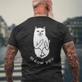 Meow You Cat Moody Cat 中指 猫好き メンズTシャツ バックプリント 高齢者への贈り物
