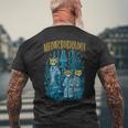 Meowcrobiology 猫 ニャー微生物学 科学 細菌学 メンズTシャツ バックプリント 高齢者への贈り物