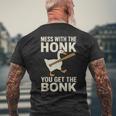 Mess With The Honk You Get The Bonk メンズTシャツ バックプリント 高齢者への贈り物