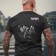 Nasaアポロミッション最初の月面着陸1969年7月20日レトロ メンズTシャツ バックプリント 高齢者への贈り物
