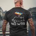 No War Peace Movement World Peace Peace Flag Cat メンズTシャツ バックプリント 高齢者への贈り物