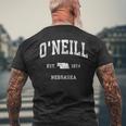 O'neill ネブラスカ Ne ビンテージ アスレチック スポーツデザイン メンズTシャツ バックプリント 高齢者への贈り物