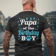 Papa Of The Birthday Boy Dog Paw Bday Party Celebration Men's T-shirt Back Print Gifts for Old Men