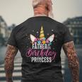 Papà Della Festeggiata Padre Regalo Di Compleanno Unicorno T-shirt da uomo con stampa posteriore Regalos para ancianos