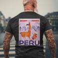 Peru レトロ ヴィンテージ 航空会社 トラベルポスター メンズTシャツ バックプリント 高齢者への贈り物