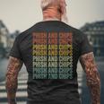Phish And Chips ファニーハッカー フィッシングコンピュータハッカー メンズTシャツ バックプリント 高齢者への贈り物