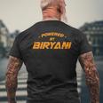 Powered By Biryani グルメ ビリヤニ 食品愛好家 ベリアーニ メンズTシャツ バックプリント 高齢者への贈り物