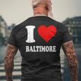 Red Heart I Love Baltimore メンズTシャツ バックプリント 高齢者への贈り物