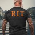 Rochester Institute Of Technology Rit Orange Type メンズTシャツ バックプリント 高齢者への贈り物