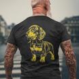 Rocker ダックスフント パンク メタル ロックンロール ミュージック ドッグ メンズTシャツ バックプリント 高齢者への贈り物