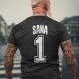 Sanaサポーター番号 1番の大ファン メンズTシャツ バックプリント 高齢者への贈り物