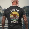 Save The Okapi コンゴキリン オカピ メンズTシャツ バックプリント 高齢者への贈り物
