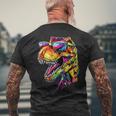 T-レックス ティラノサウルス・レックス 恐竜 恐竜大好き ディノ メンズTシャツ バックプリント 高齢者への贈り物