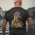 Thinking Monkey Meme メンズTシャツ バックプリント 高齢者への贈り物