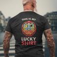 This Is My Lucky 日本のだるま人形 メンズTシャツ バックプリント 高齢者への贈り物