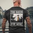 Too Queer For Here シャツ Gay Pride Alien Ufo メンズTシャツ バックプリント 高齢者への贈り物
