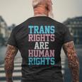 Trans Rights Are Human Rights Lgbtq トランスジェンダー フラッグ プライド メンズTシャツ バックプリント 高齢者への贈り物