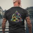 Triquetra ホーリートリニティ ケルトノット メンズTシャツ バックプリント 高齢者への贈り物