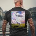Ufo 誘拐ユニコーン メンズTシャツ バックプリント 高齢者への贈り物