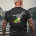 Velociraptor パイナップル コニュア 恐竜 シャドウ オウム メンズTシャツ バックプリント 高齢者への贈り物