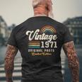Vintage 1971 オリジナルパーツ 55周年記念 レトロ メンズTシャツ バックプリント 高齢者への贈り物