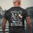 Waiting To Yell Bingo Lover Bingo Player Bingo Enthusiasts Men's T-shirt Back Print Gifts for Old Men