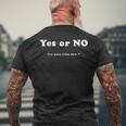 Yes Or No Do You Like Me 面白い服tシャツ メンズTシャツ バックプリント 高齢者への贈り物