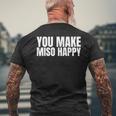 You Make Miso Happy Food Lover メンズTシャツ バックプリント 高齢者への贈り物