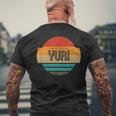 メンズ Yuri 名称 レトロ・ヴィンテージ・サンセット 限定版 メンズTシャツ バックプリント 高齢者への贈り物