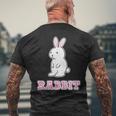 うさぎ Rabbit『ハロー』兎【どうぶつフレンズ】グッズ ゆるくて かわいい イラスト メンズTシャツ バックプリント 高齢者への贈り物
