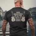 おもしろいドブロプレーヤーブルーグラスラバー メンズTシャツ バックプリント 高齢者への贈り物