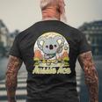 かわいい テニス コアラ 可愛い アスレチック 夏 テニス キャンプ メンズTシャツ バックプリント 高齢者への贈り物