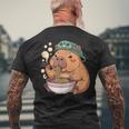 かわいいカピバラと亀 リュック ラーメン カワイイ メンズTシャツ バックプリント 高齢者への贈り物